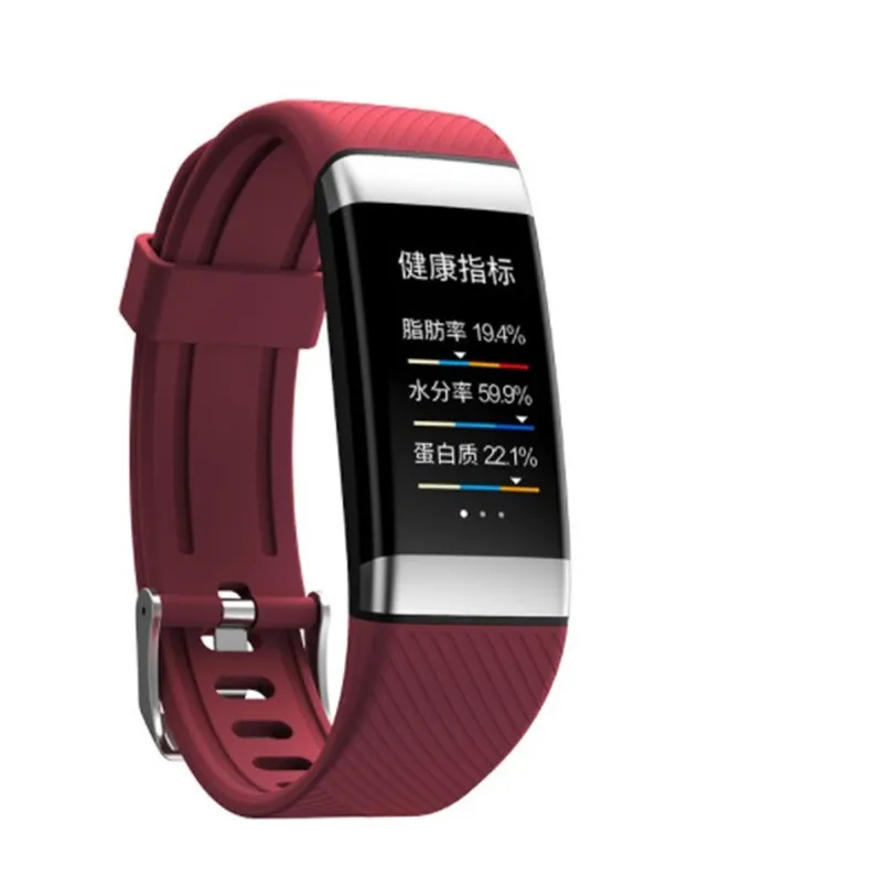 

1pcs hot smart wristband ladies heart rate ECG body fat bangle health pedometer waterproof exercise bracket free shipping