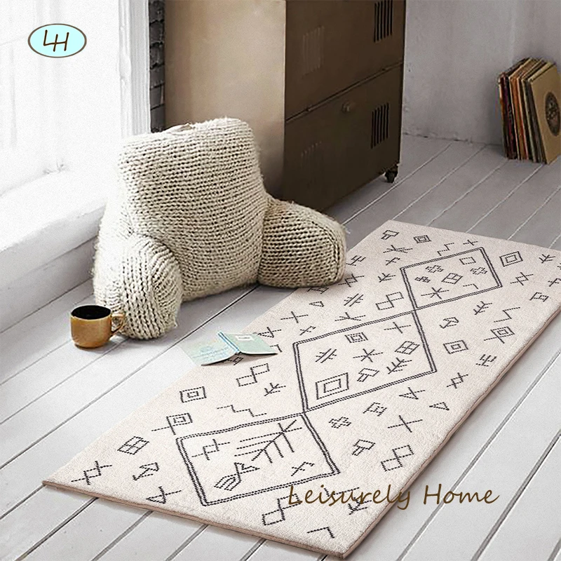 

Geometry Pattern Lamb-like Velvet Material Nordic Rug Bedside rug Living room bedroom window side rug