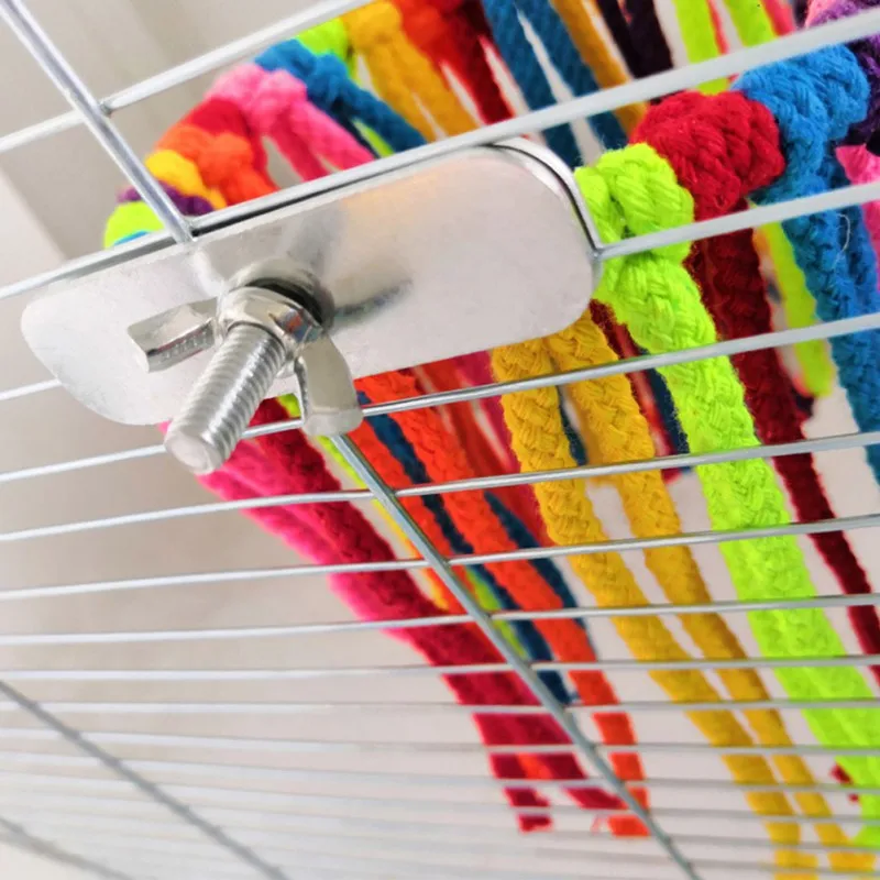 Жевательные кусачки, подвесные игрушки для домашних животных, птиц, попугая, хлопковые веревочные игрушки, мост, струнная клетка, качели, подъем, жевательные Игрушки для маленьких и средних попугаев