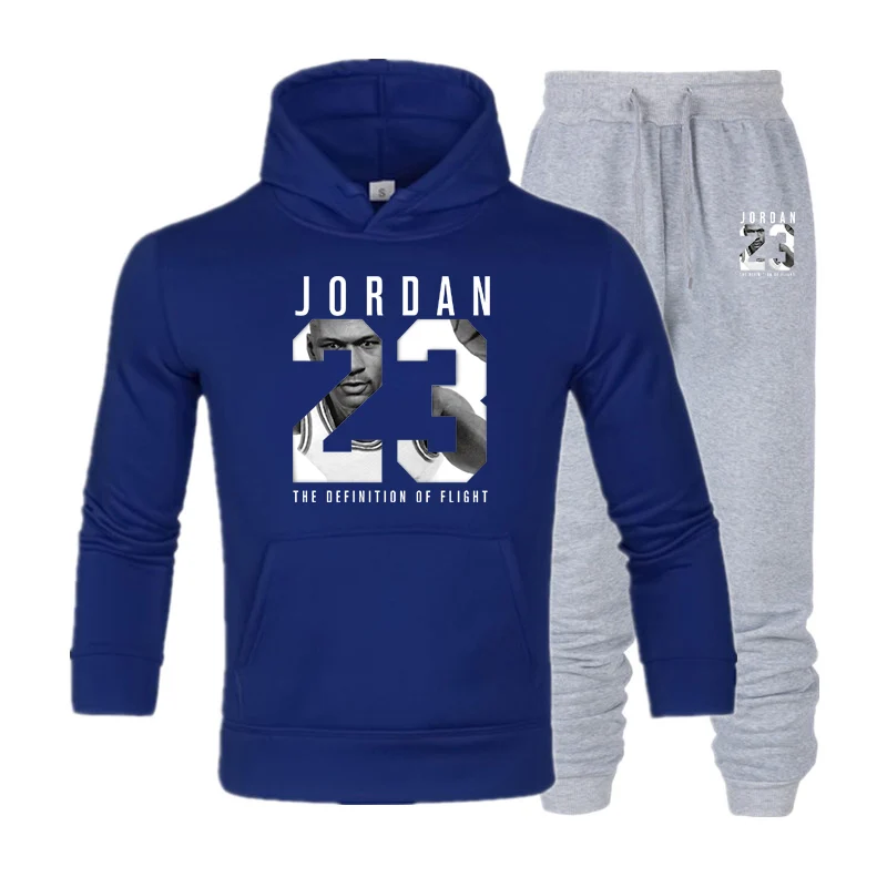 blue and light gray Бренд, новая мода JORDAN 23, мужская спортивная одежда с принтом, мужские толстовки, пуловер в стиле хип-хоп, мужской спортивный костюм, толстовки, одежда - Цвет: blue and light gray