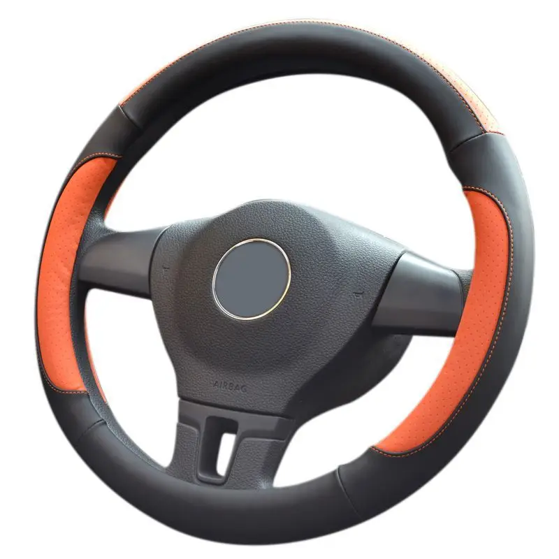 orange 40cm 1 шт. Универсальный Дышащий нескользящий прочный Чехол рулевого колеса автомобиля четыре сезона - Название цвета: orange 40cm