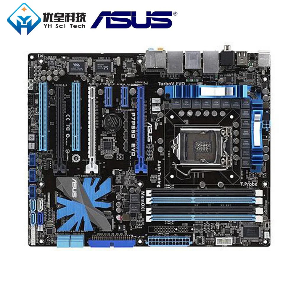 Asus P7P55D EVO Intel P55 оригинальная материнская плата для настольных ПК, разъем LGA 1156 Core i7/Core i5 DDR3 16G ATX