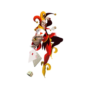 

Fun Clown Poker Magic Decal PVC Automobile Motorcycle Car Sticker Cover Scratch Decals for Door Windows Glass,17cm*9cm