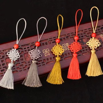 Mini Key Tassel Bead Fringe Chinese Knots for Fan Comb Bookmark Bag Caps Car Cross Stitch Decoration | Дом и сад