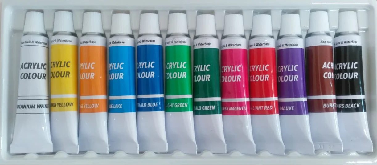 Red Apple Acrylic Paint 12ml 12 Colors Tubes Set Rich Pigment Water Based Non-Toxic Canvas Wood Stone glass | Канцтовары для офиса
