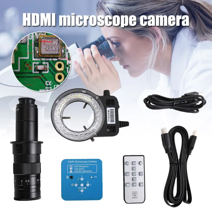 41MP HDMI USB промышленный электронный цифровой видео микроскоп камера 100X 120X 180X 300X C крепление объектива Комплект PUO88