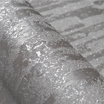 

Simple Plain Textured Metallic Wallpaper Silver Grey Embossed Modern Pattern Designer Decor Wall Paper For Bedroom Living room
