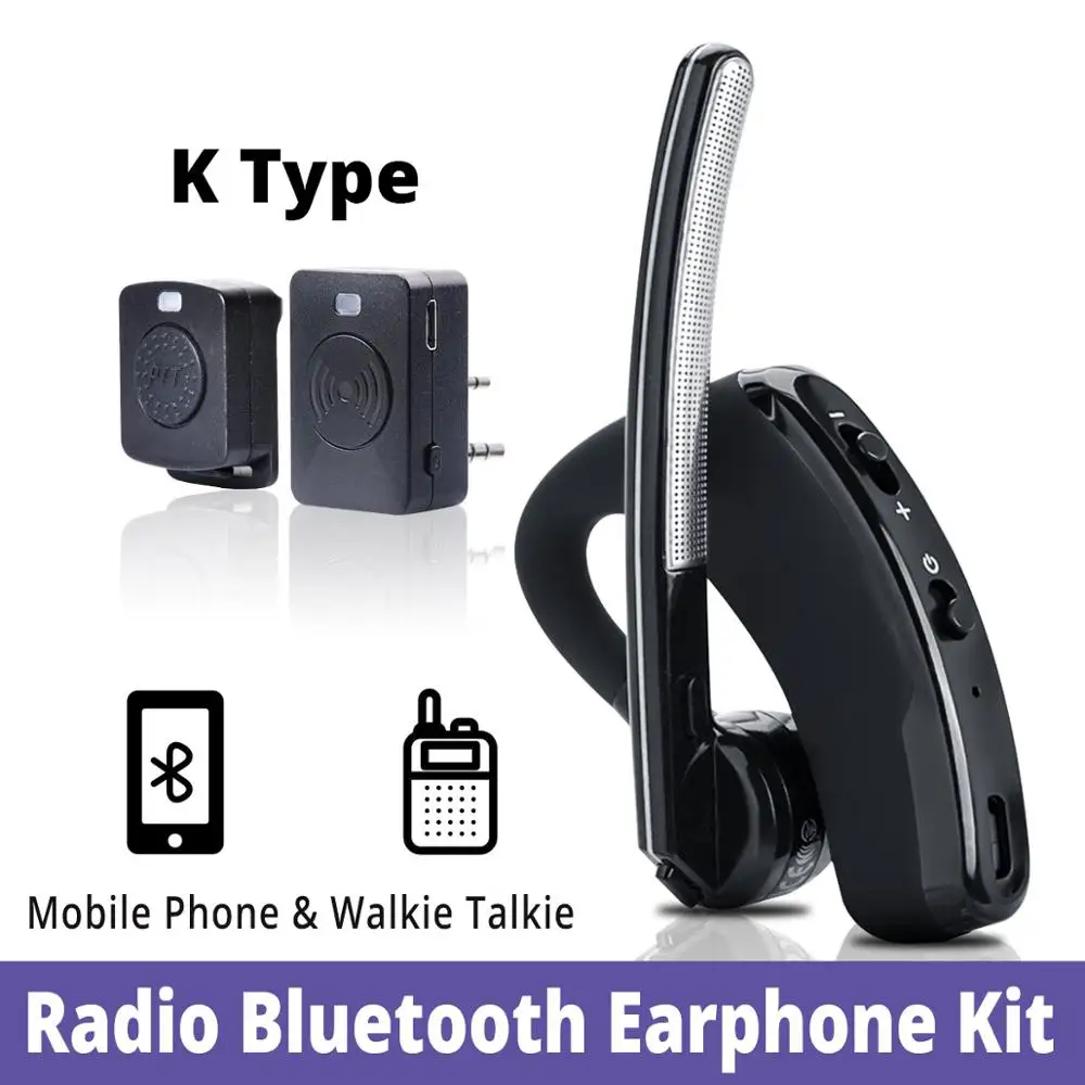 PTT Earphone Kit Baofeng наушники для портативной рации PTT беспроводные Bluetooth наушники для приемопередающей радиостанции K порт беспроводные наушники для UV 5R 82 8 W 888 s - Цвет: PTT Earphone Kit
