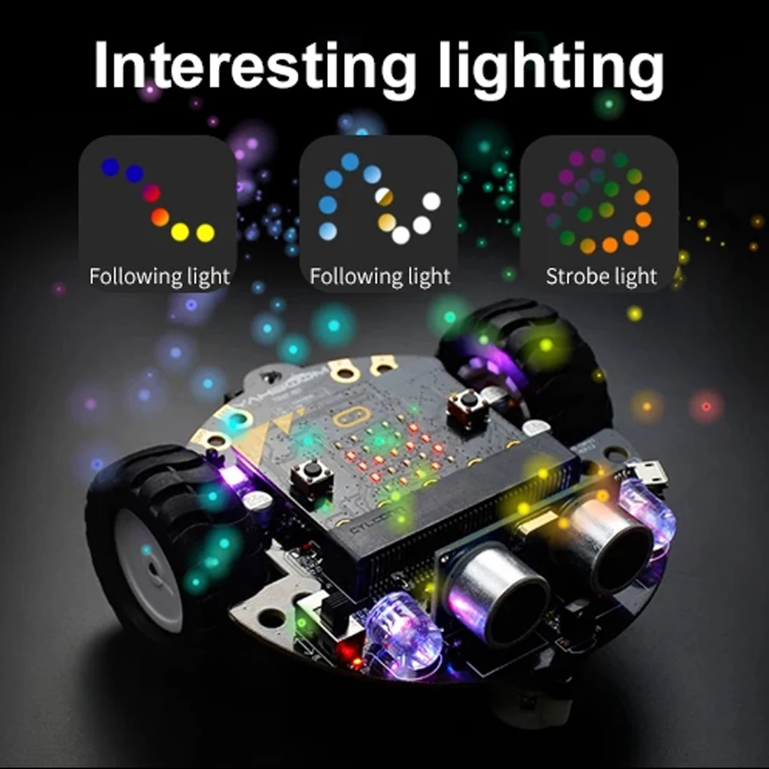 DIY Obstacle Avoidance Smart Programmable Robot Car Educational Learning Kit With/Without Mainboard For Micro:Bit Kids Toy Gift