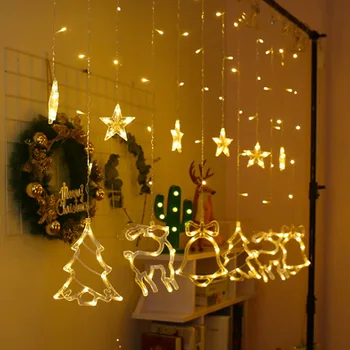 

Snowman Elk Garland Light String Merry Christmas Decor for Home Christmas 2020 Ornament Navidad Natal New Year 2021 Home Decor