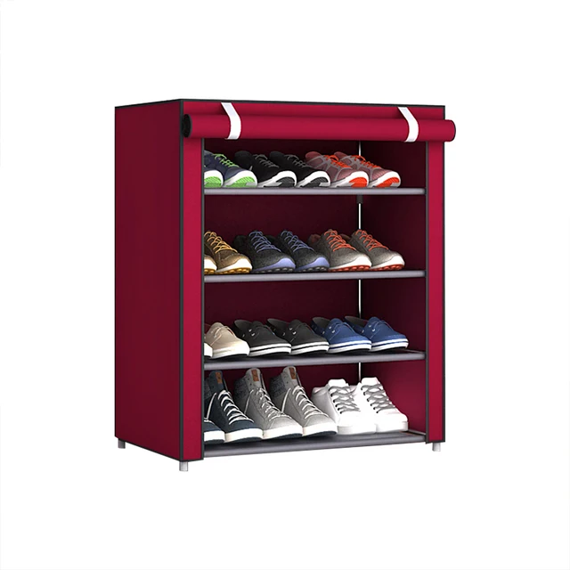 4/5/6/8/10 Layers Shoes Rack with Dustproof Cloth Non-Woven Fabric Shoe Stands Organizer Closet Home Shoes Storage Holder Shelf 30x60x72cm