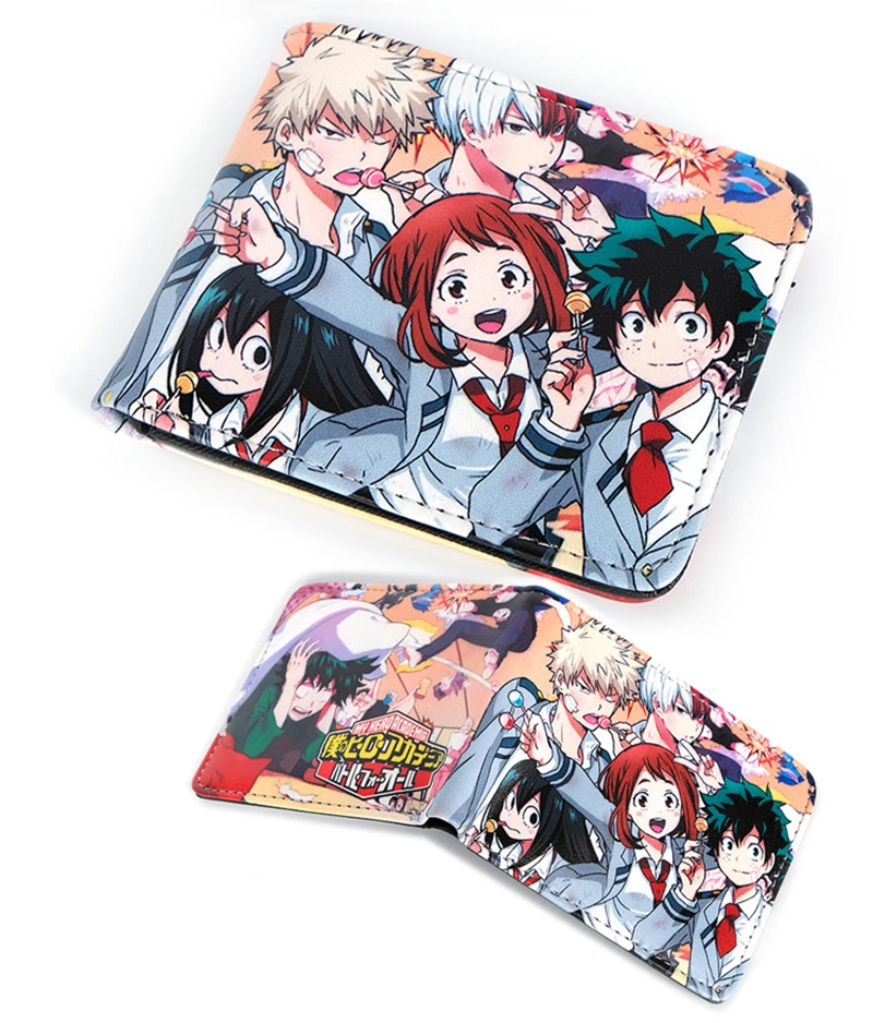 New Arrival Japanese Anime My Hero Academia Wallet With Coin Pocket Card Holder Bi-Fold Purse for Young classic Wallets