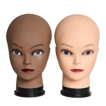 

African Black Skin Color Female Bald Display Model Head Dummy Head Mannequin Female Bracket Wig Head Model