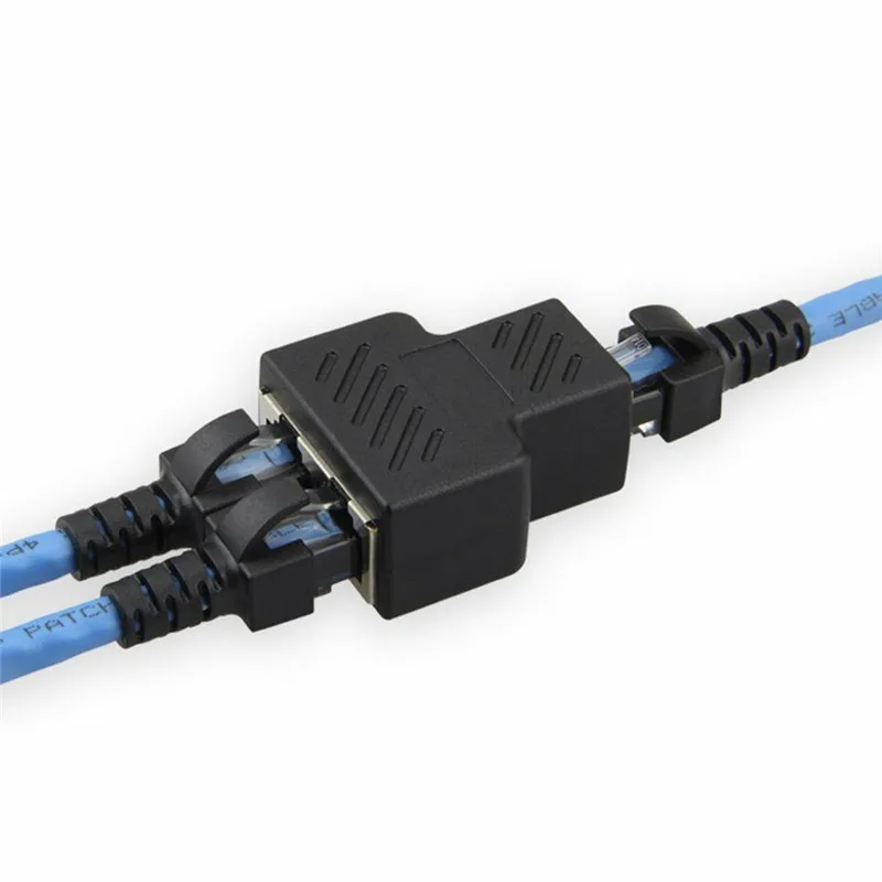 2 Way RJ45 Coupler Female Connector RJ45 Network Splitter Adapter Extender, LAN Connector,Suitable for Cat5 Cat6 Ethernet