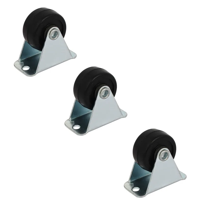 ELEG-1-inch Dia резиновый Одноколесный жесткий не шарнир верхняя плита фиксированные ролики 8 шт
