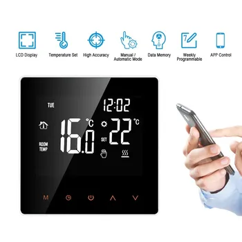 

Smart Thermostat Digital Temperature Controller APP Control DisplayTouch Screen Week Programmable Floor Heatin