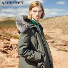 Отборная Мужская парка средней длины с капюшоном, пальто с меховым воротником, новая зимняя куртка на утином пуху, верхняя одежда S | 419412569