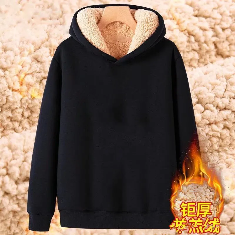 Fleece Zipper Hoodie Sweatshirt Mens Winter Warm Coat Solid Color Jacket 5XL