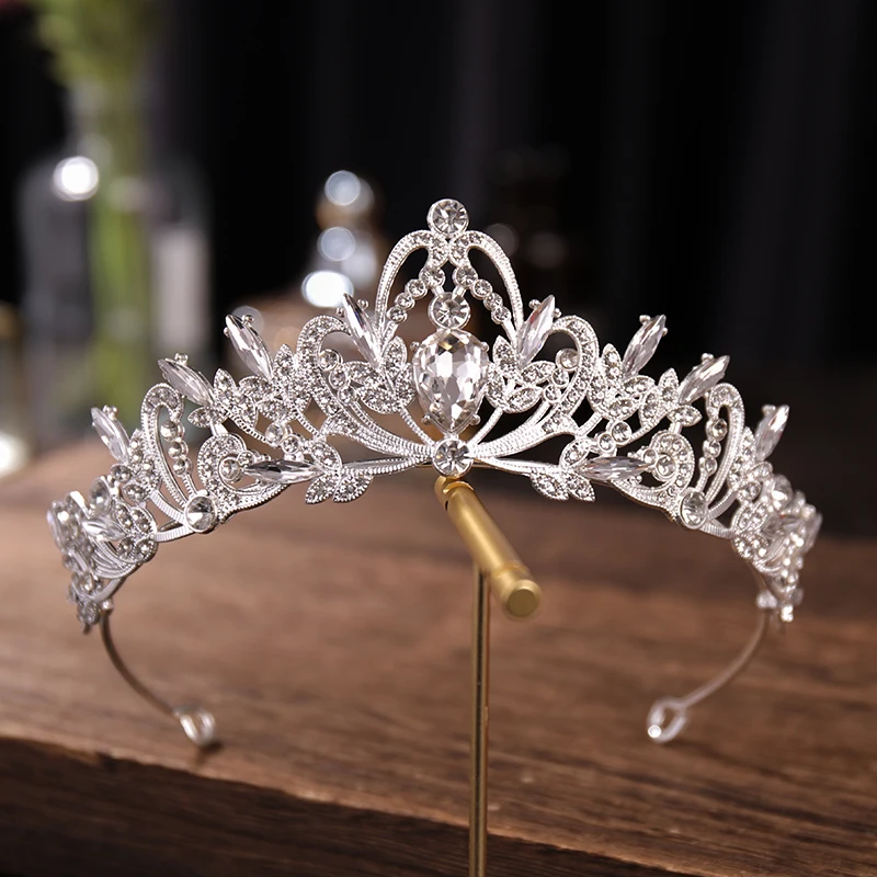 Corona de brillantes de cristal y Tiara para novia, corona de diadema, accesorios para el cabello de boda, Color plateado - AliExpress Joyería accesorios