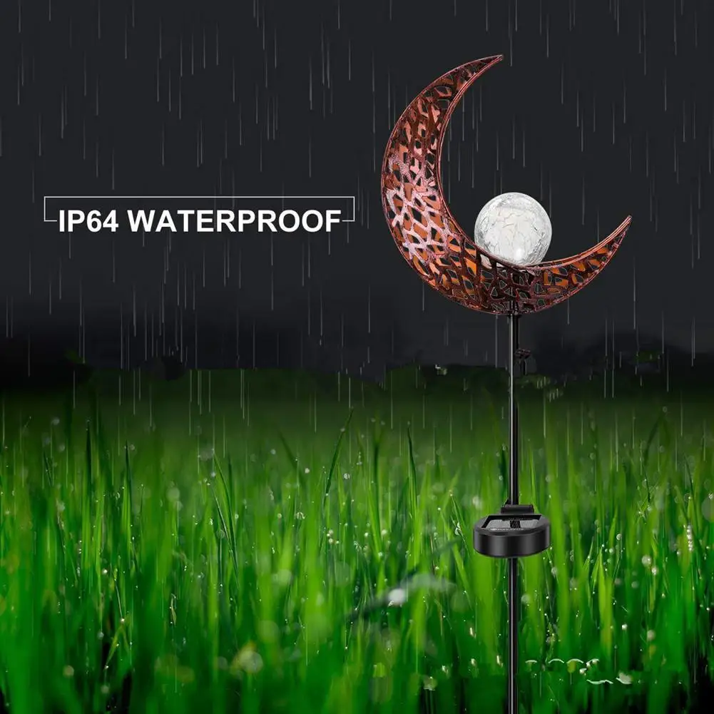 SOLLED LED Waterproof Solar Powered Hollow Out Moon Outdoor Lawn Lamp for Landscape Garden Decor