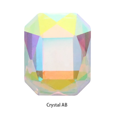 20pcs Rectangle Shape Glue On Nails Rhinestones Flatback Glass Strass Crystals Stones Nail Art Decoration Accessories Crystal AB