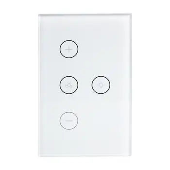 

US WiFi Smart Touch Panel Light Fan Switch with Speed Controller Timer Function