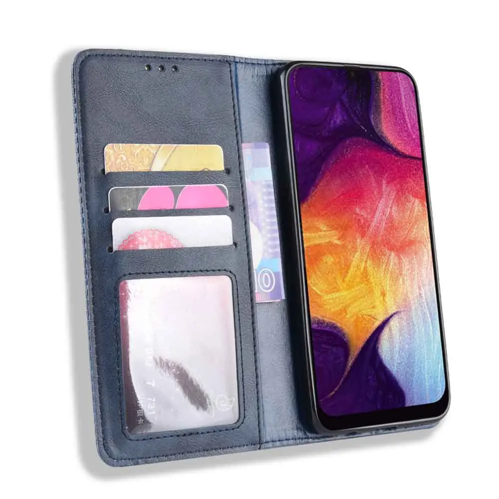 Кожаный чехол для телефона samsung A50S A40S A9S/A9 Star Pro/A9 Xcover 4S 4 G390F Чехол-кошелек с подставкой Ретро Coque