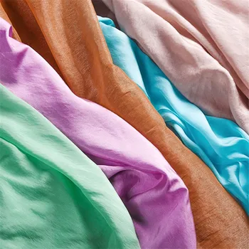 

C694 Caramel/Lake Blue/Green/Purple/Nude Glossy Summer Dress Fabrics 100% Cotton Satin Sateen Women Skirt Pajamas Scarves Fabric