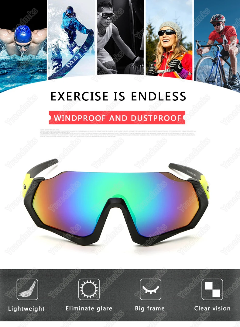 Yraedmks Cycling Glasses Mountain Bicycle Sport Sunglasses Mens Cycling Eyewear Gafas Ciclismo Oculos Carretera Occhiali