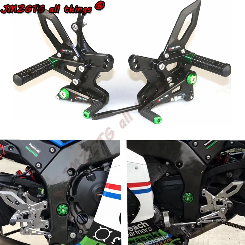 Rset De Pie ajustable CNC para motocicleta, pedal frontal de carreras para KAWASAKI ZX10R ZX-10R, años 2011 a 20120