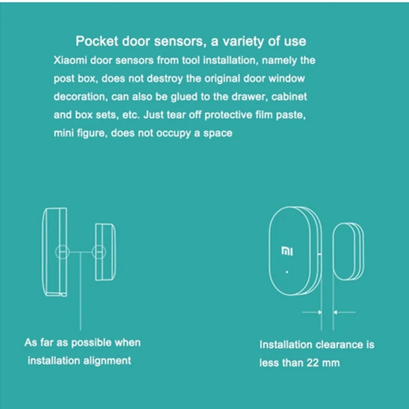 Xiaomi Mijia Door Window Sensor Zigbee Wireless Connection Smart Mini door sensor Work With Android& IOS App control