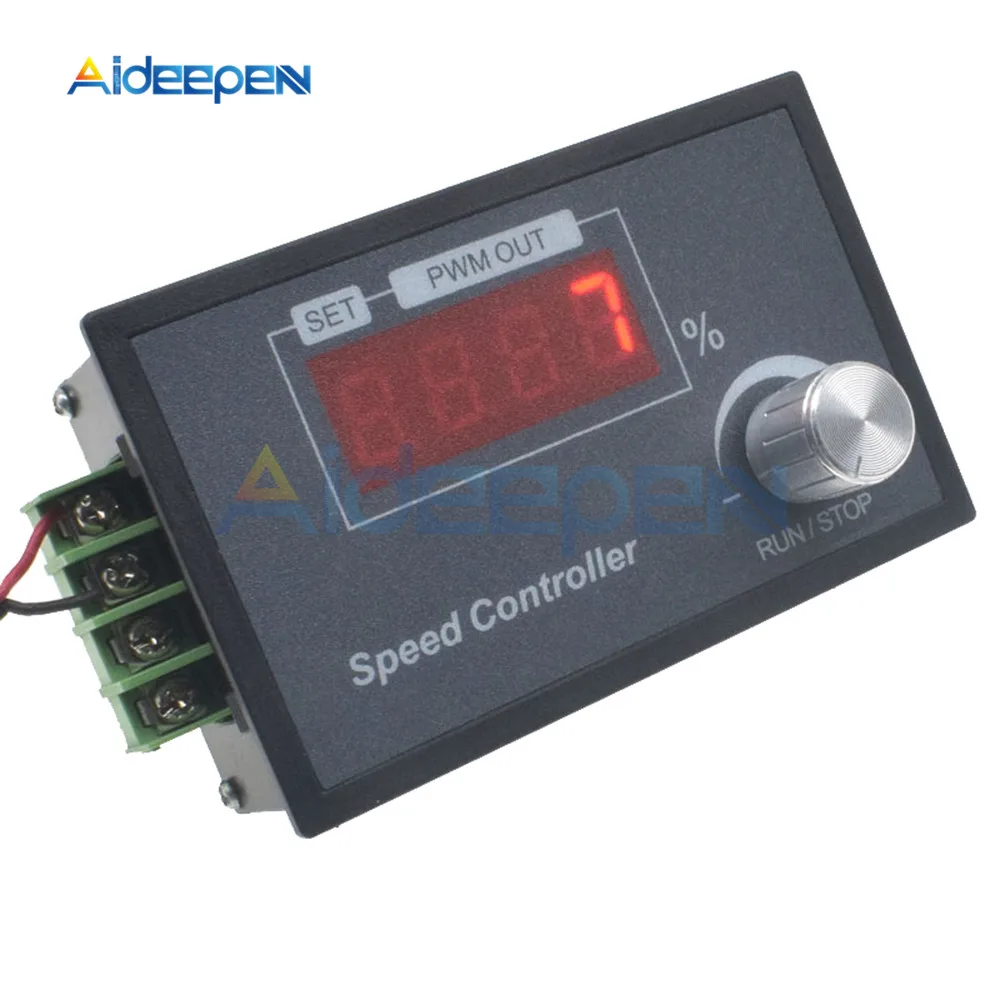 DC 6-60V 6V 12V 24V 36V 48V DC Motor Controller PWM Adjustable Speed Digital Display Encoder Duty Ratio Frequency MAX 20A