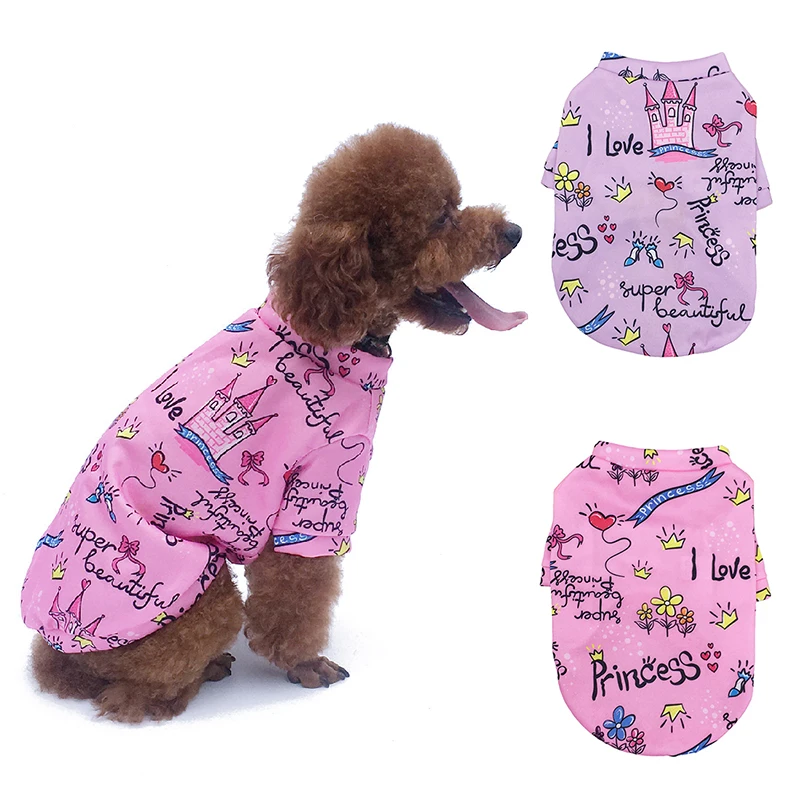 

Pets Dog Clothes Plus Velvet Warm Printed Fashion Princess Style Sweater Durable Comfortable Soft Dogs Clothes Autumn Winter