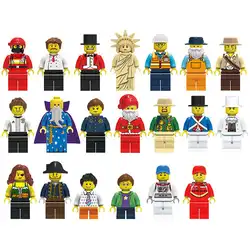 20 видов городские профессиональные Куклы Дети Обучающие люди фигуры строительные блоки DIY сборки куклы
