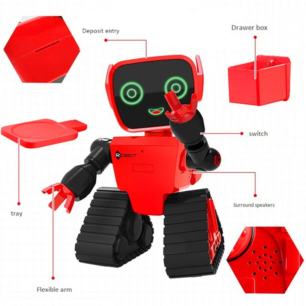 Smart remote control robot learning machine voice interactive piggy bank story machine music dance sound control recording toys