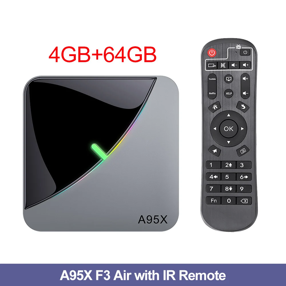 Amlogic S905X3 ТВ-приставка RGB светильник Android 9,0 9 4GB 64GB Wifi 4K 60fps 8K 24fps Netflix Youtube Smart tv box - Цвет: 4G 64G