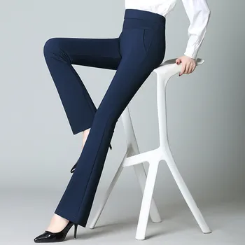 

Women High Stretch Pocket Shaping Dress Pants Office Casual Trousers Flare Pants Women's Solid Color High Stretch Pants