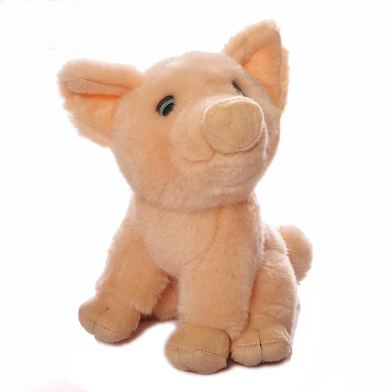 Pig " /18 см реалистичные кошки собаки корова Шнауцер плюшевые игрушки, забавные реалистичные Реальная жизнь диких животных Ежик мягкие игрушки подарки для детей - Цвет: Pig