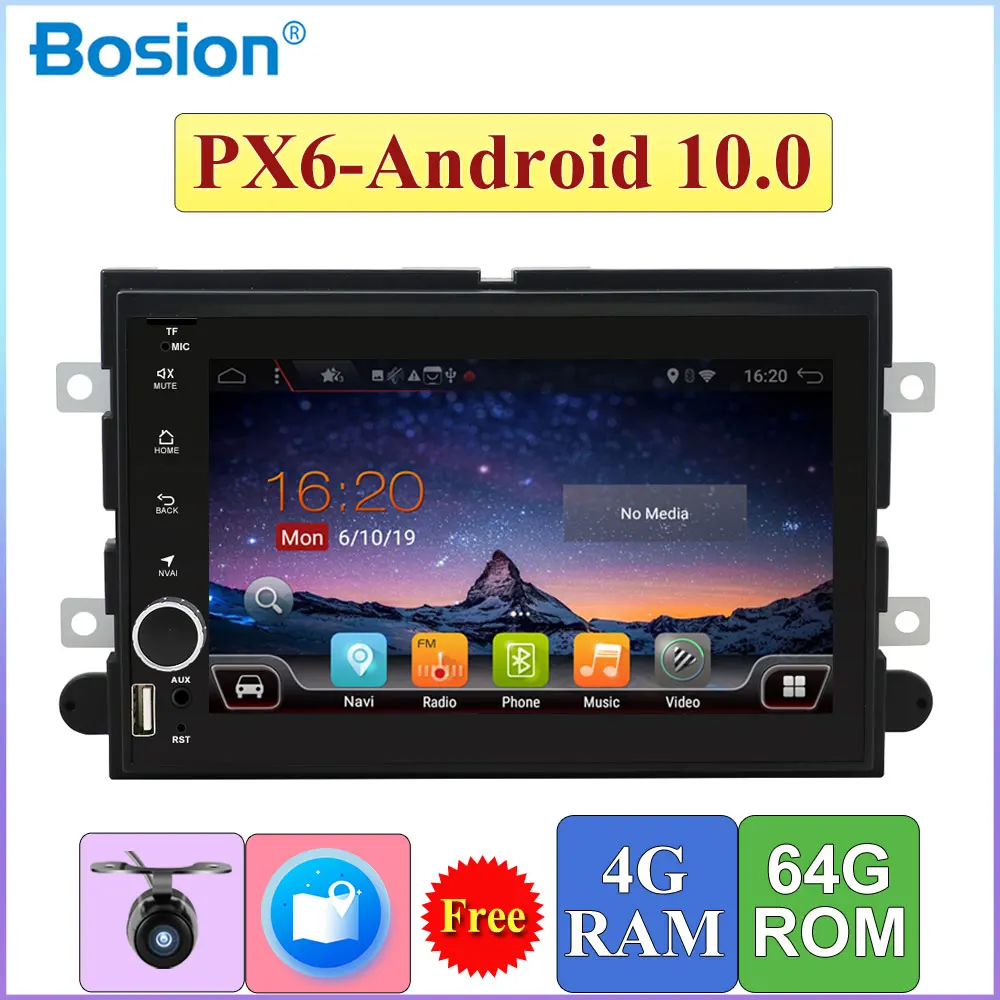 2 Din Android 10 0 Ford Fusion Expedition Explorer GPS Navi F150 F350 F500 Escape Edge Mustang 4 Гб ОЗУ + 64 ПЗУ Восьмиядерный