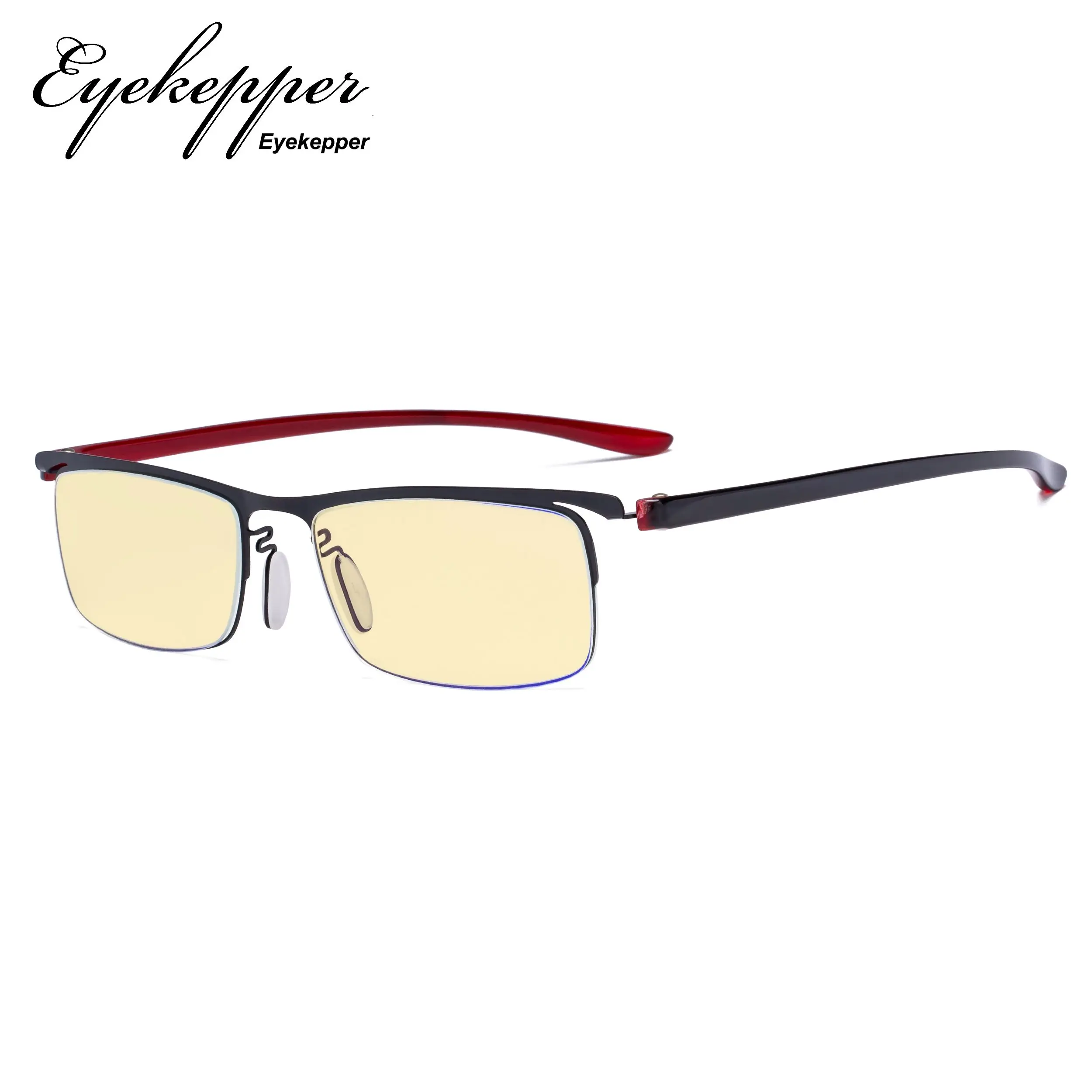 TMCG12625 Eyekepper, синий светильник, блокирующие компьютерные очки с желтым фильтром, линзы-полуободки, очки для чтения, для женщин и мужчин