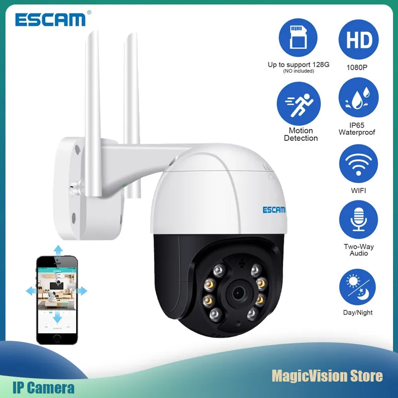 

ESCAM QF218 1080P Pan/Tilt AI Humanoid detection Cloud Storage Waterproof WiFi IP Camera with Two Way Audio