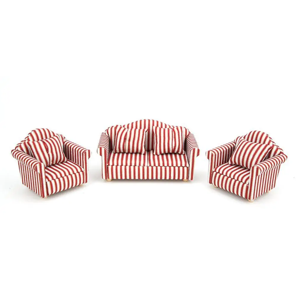 SOFA SET4 1/12 игрушка для ролевых игр, миниатюрный диван, набор мебели для гостиной, аксессуары, игрушка для детей, Детский подарок, имитация Кукольный диван - Цвет: SOFA SET4