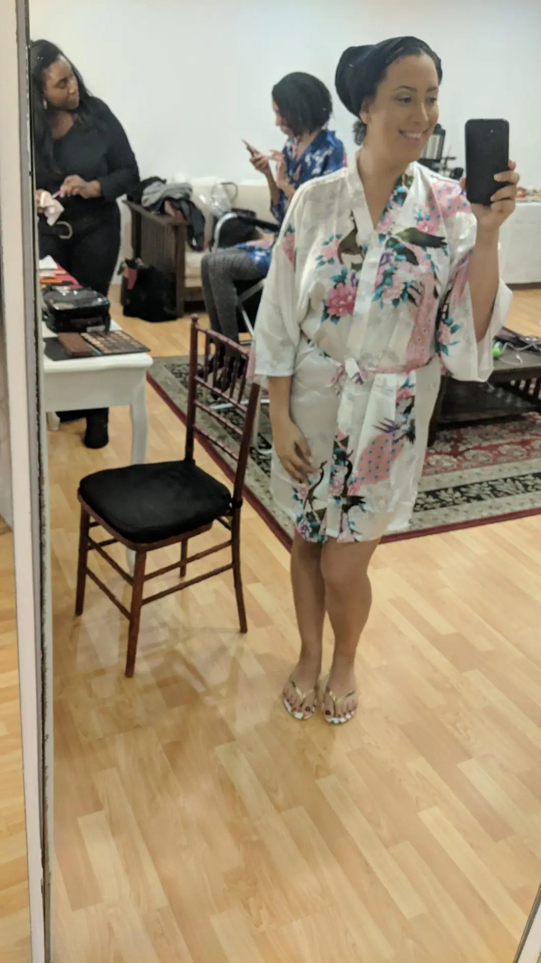Silk Satin Wedding Bride Bridesmaid Robe Floral Bathrobe Short Kimono Robe Night Robe Bath Robe Fashion Dressing Gown For Women