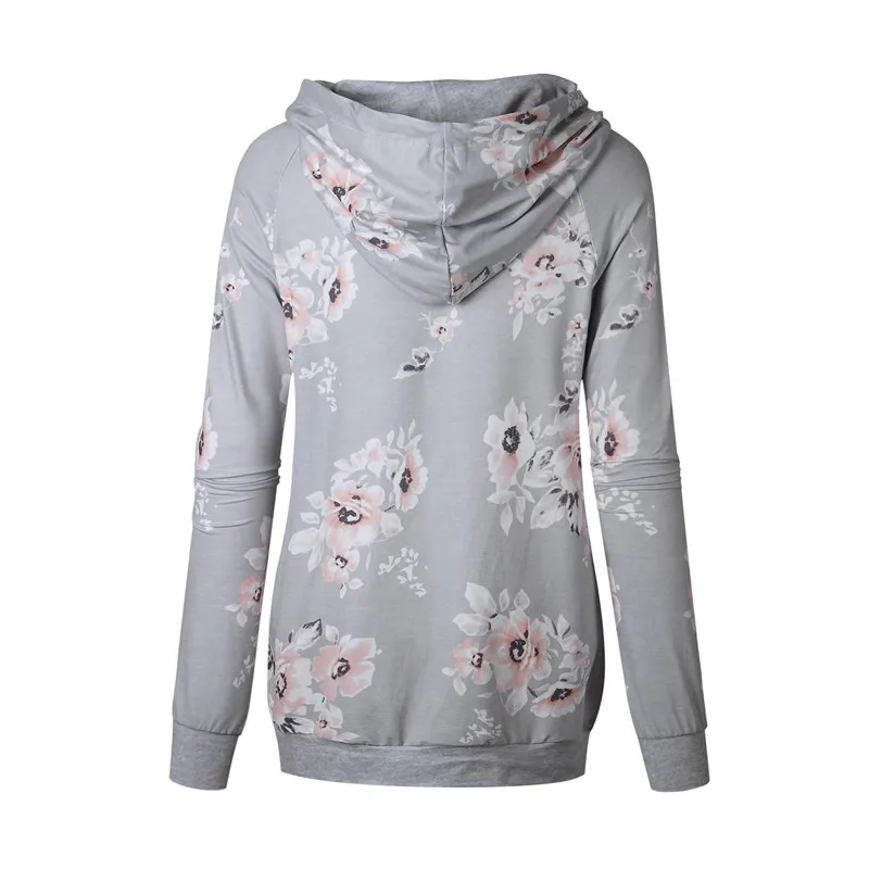 Women Slim Camouflage Hooded Sweatshirt Casual Pocket Floral Print Hoodies New Autumn Warm Winter Hoody Fashion Clothes