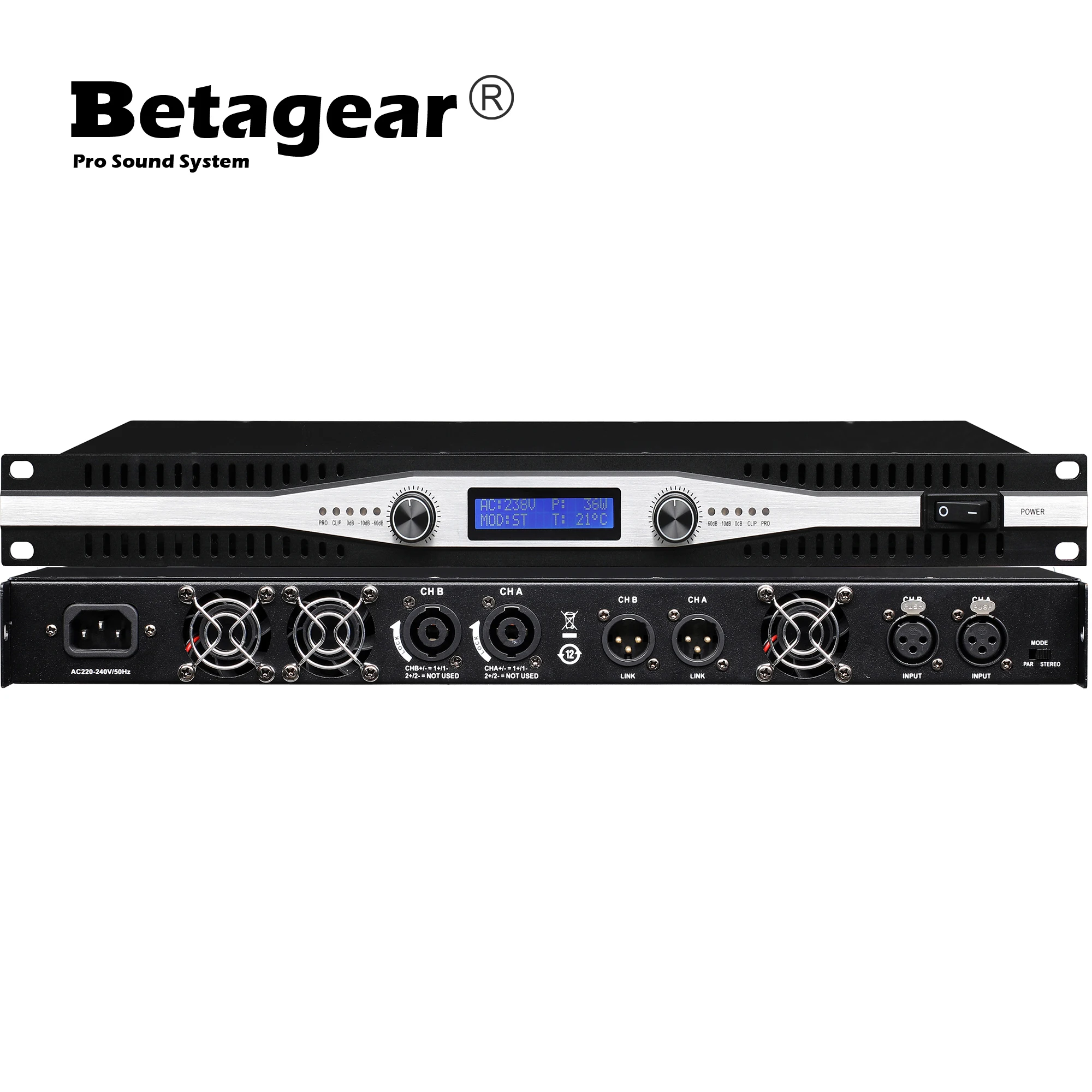 US $225.00 Betagear D800 2 Channel Power Amplifier Class D Professional Sound Amplifiers 21200W Watts Sound System DJ Audio For Stage Home