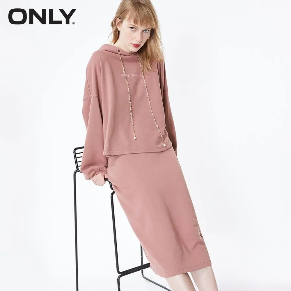 WISTFU MAUVE ONLY Autumn Winter Women's Two-piece Sweatshirt Dress | 119360503 - Цвет: WISTFU MAUVE