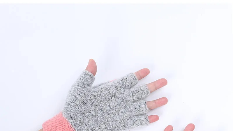 Новые женские зимние перчатки, пушистые толстые осенние и зимние теплые перчатки без пальцев, удобные перчатки с кнопками