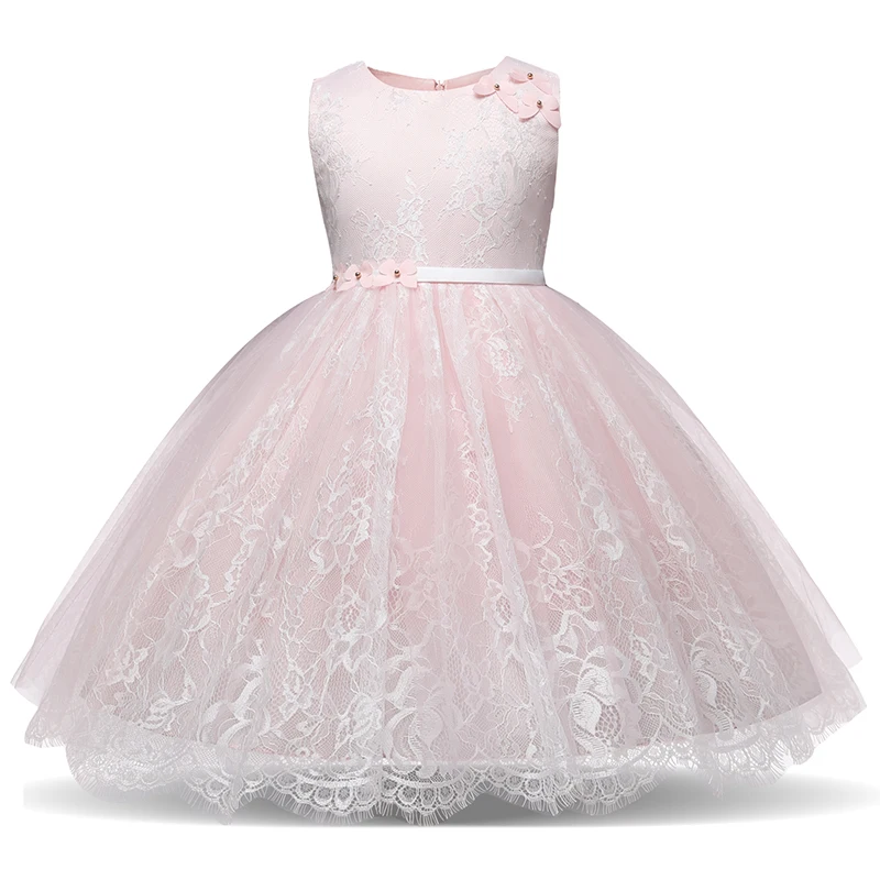 Pink Dress For Children Wedding Prom Party Costume Kids Clothes Tulle Flower Girls Dresses Infantil Vestido Boutique Ball Gowns | Детская