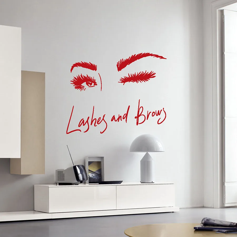 Woman Eyes Wall Decals Lashes and Brows Beauty Salon Interior Decoration Vinyl Stickers Sexy Girl Eye Mural Art S689 | Дом и сад