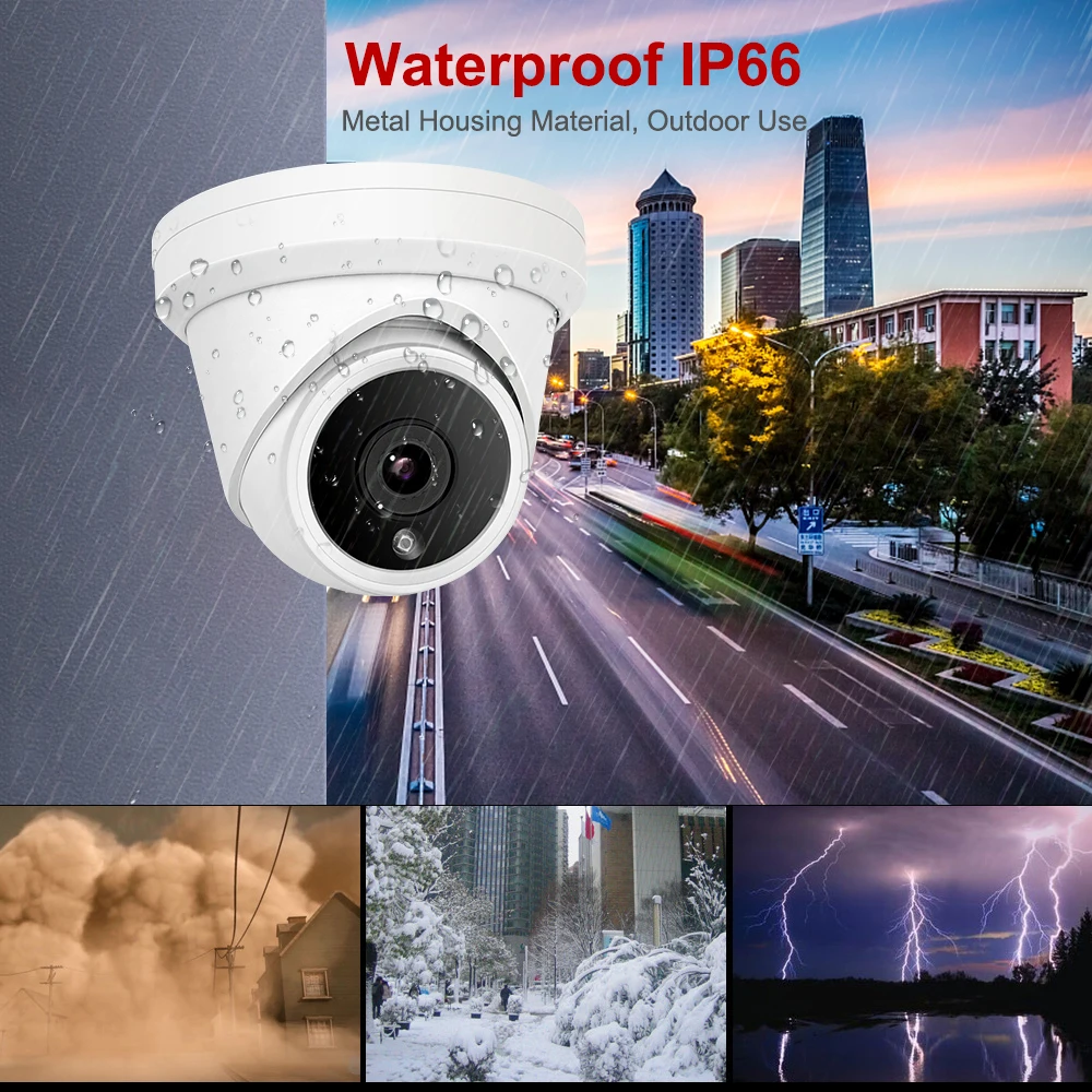Hikvision совместимая с Anpviz 5mp POE ip камера наружная охранная CCTV видеонаблюдение 30 м